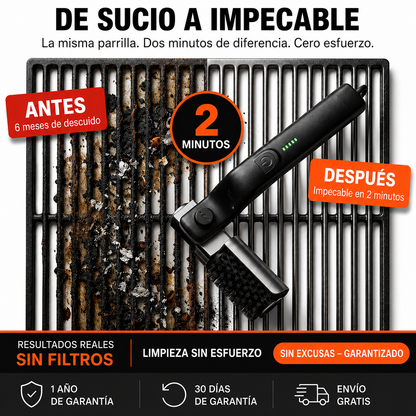 GrillClean Pro™ - Cepillo Limpiador de Parrillas sin Cerdas Metálicas