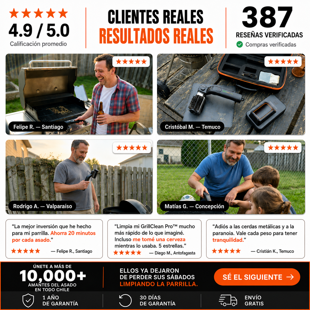GrillClean Pro™ - Cepillo Limpiador de Parrillas sin Cerdas Metálicas