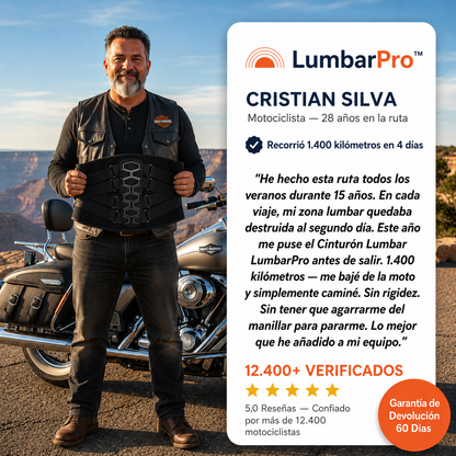 LumbarPro™ - Soporte Lumbar para Motociclistas