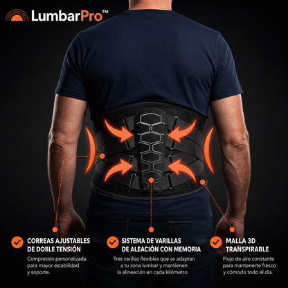 LumbarPro™ - Soporte Lumbar para Motociclistas